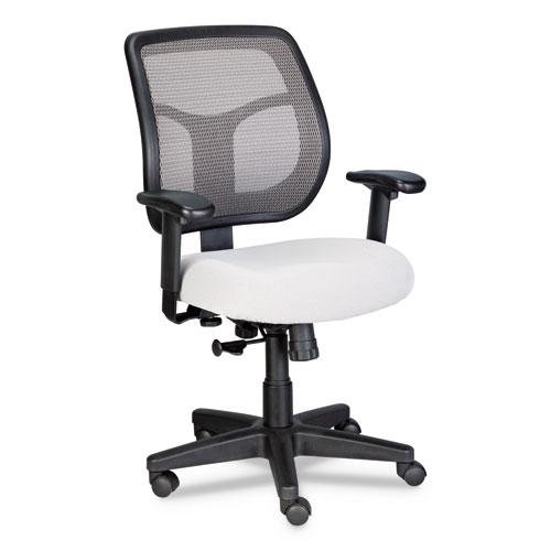 Apollo Mid-Back Mesh Chair, 18.1" to 21.7" Seat Height, Silver Seat, Silver Back, Black Base. Picture 6