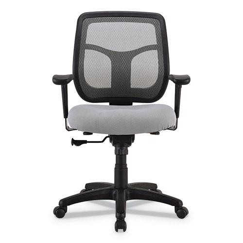Apollo Mid-Back Mesh Chair, 18.1" to 21.7" Seat Height, Silver Seat, Silver Back, Black Base. Picture 3