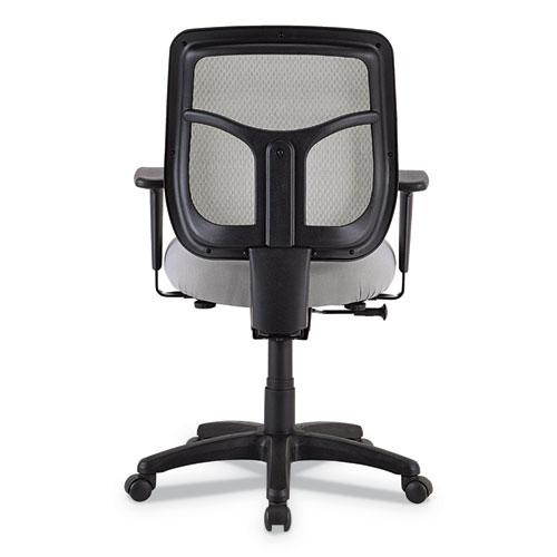 Apollo Mid-Back Mesh Chair, 18.1" to 21.7" Seat Height, Silver Seat, Silver Back, Black Base. Picture 9