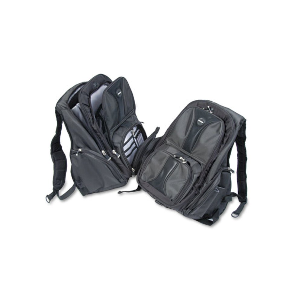 Contour Laptop Backpack, Fits Devices Up to 17", Ballistic Nylon, 15.75 x 9 x 19.5, Black. Picture 2