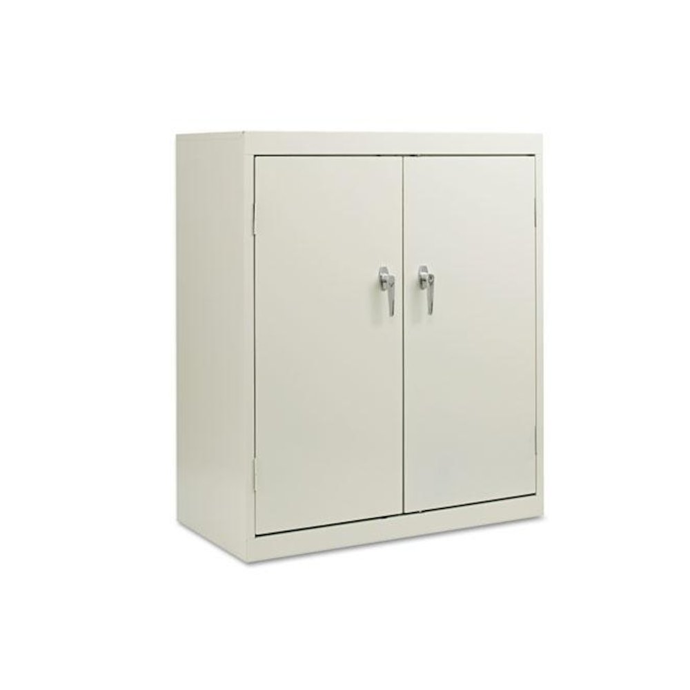 Assembled 42" High Heavy-Duty Welded Storage Cabinet, Two Adjustable Shelves, 36w x 18d, Light Gray. Picture 2