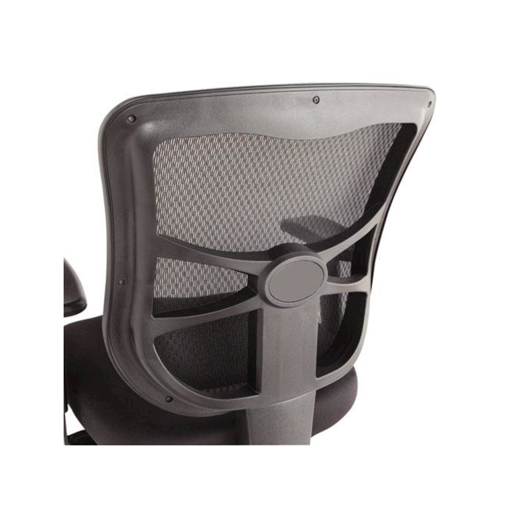 Alera Elusion Series Mesh Mid-Back Multifunction Chair, Prem Fabric, Supports Up to 275 lb, 17.7" to 21.4" Seat Height, Black. Picture 2