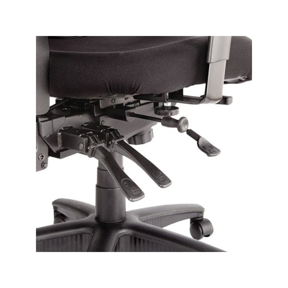 Alera Elusion Series Mesh Mid-Back Multifunction Chair, Prem Fabric, Supports Up to 275 lb, 17.7" to 21.4" Seat Height, Black. Picture 3