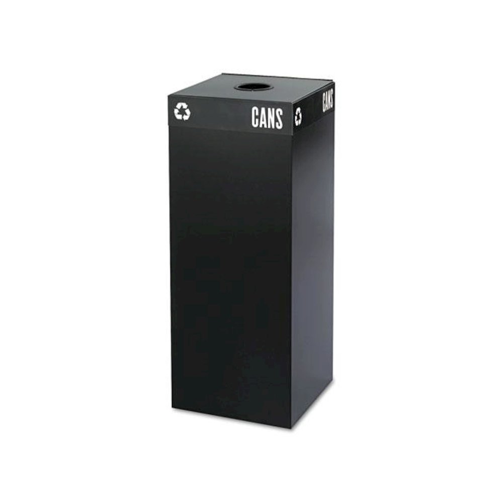 Public Square Recycling Container Lid, Circular Opening, 15.25w x 15.25d x 2h, Black. Picture 2