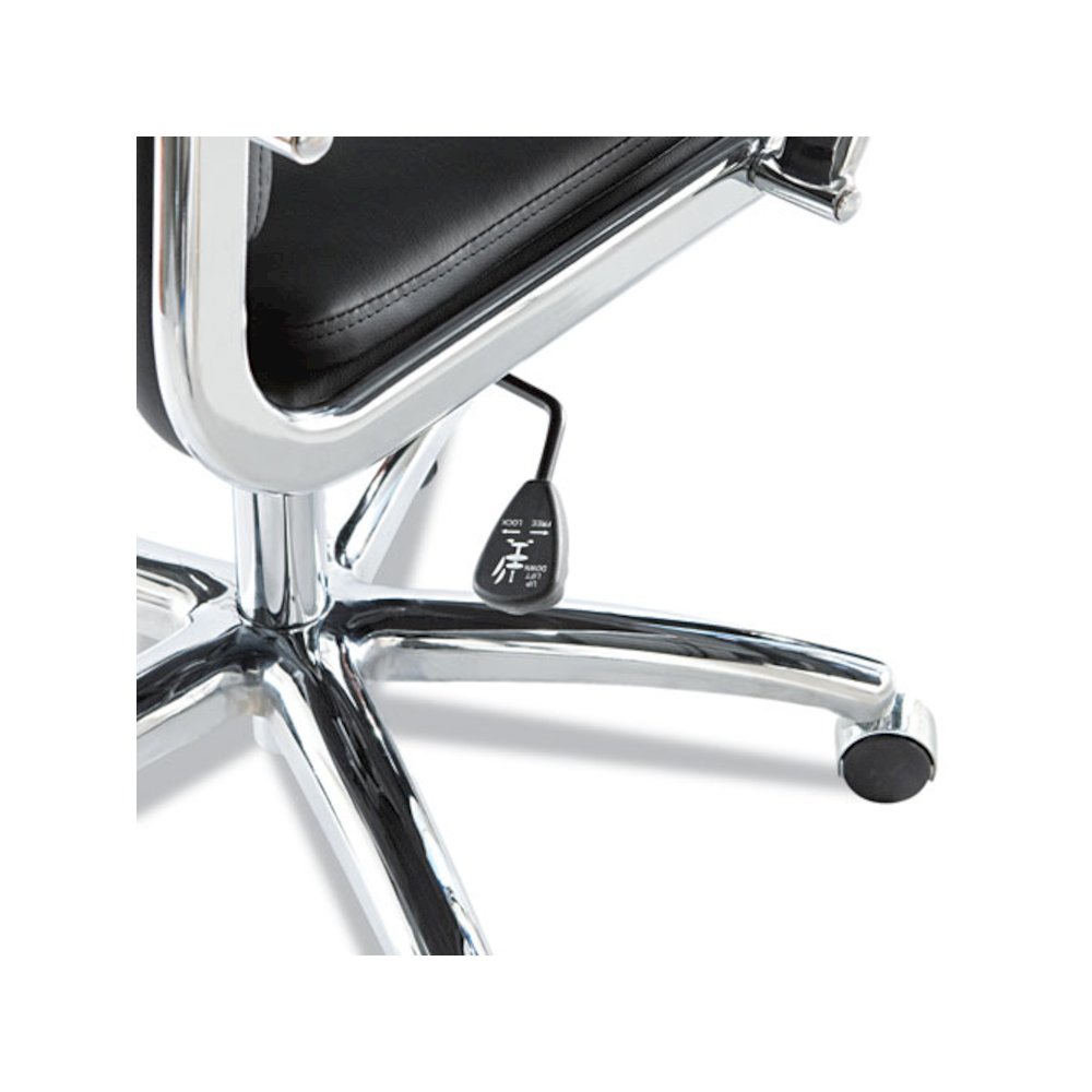 Alera Neratoli High-Back Slim Profile Chair, Faux Leather, 275 lb Cap, 17.32" to 21.25" Seat Height, Black Seat/Back, Chrome. Picture 8