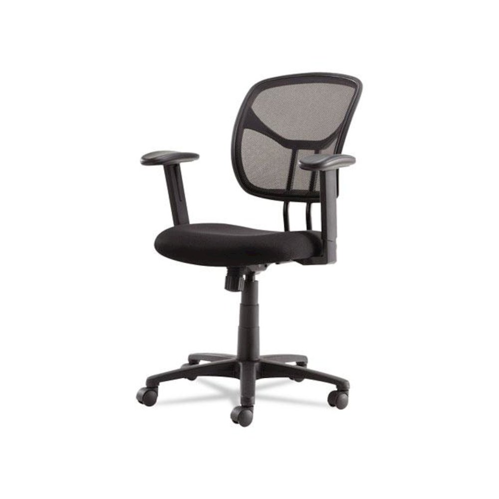 Swivel/Tilt Mesh Task Chair with Adjustable Arms, Supports Up to 250 lb, 17.72" to 22.24" Seat Height, Black. Picture 7
