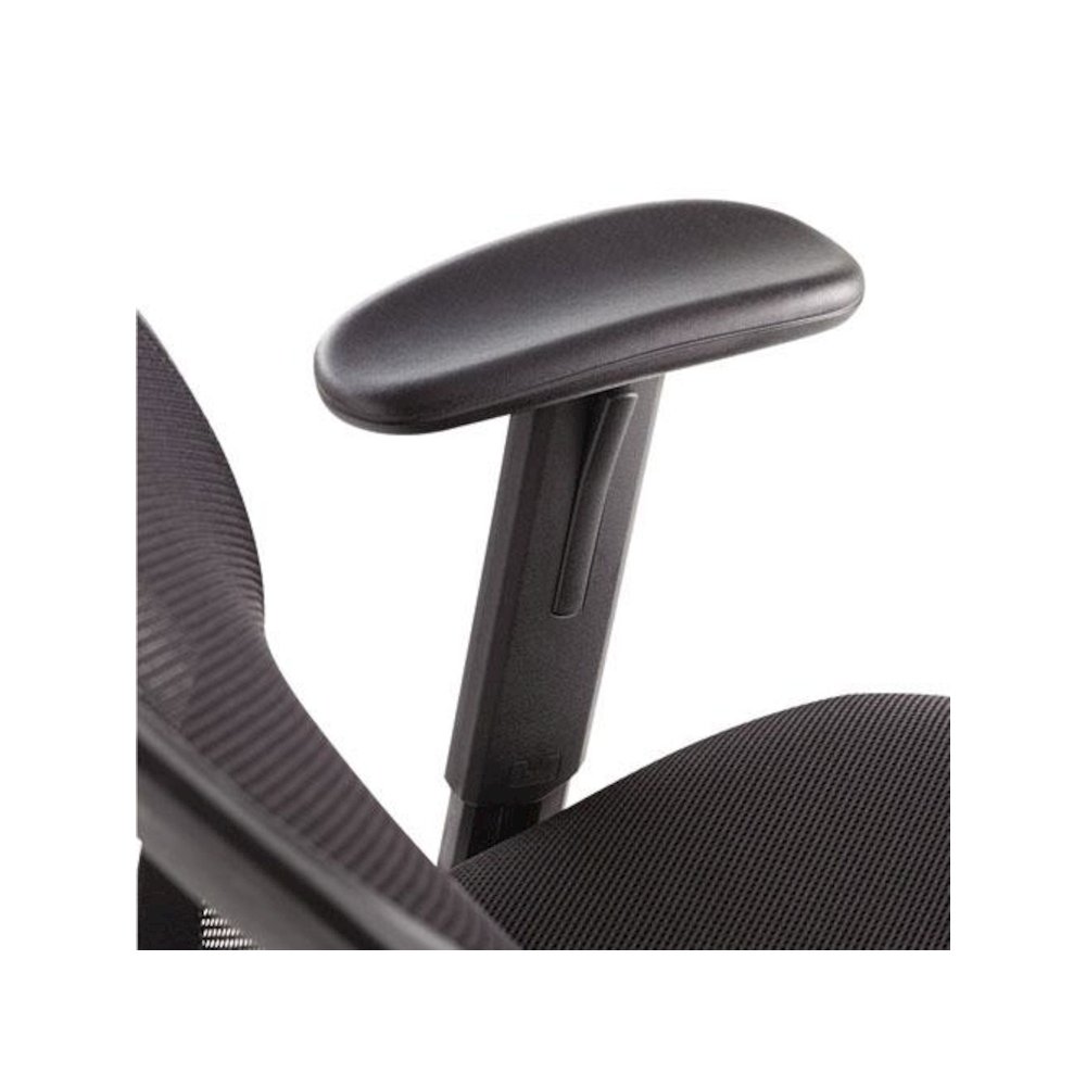 Swivel/Tilt Mesh Task Chair with Adjustable Arms, Supports Up to 250 lb, 17.72" to 22.24" Seat Height, Black. Picture 2
