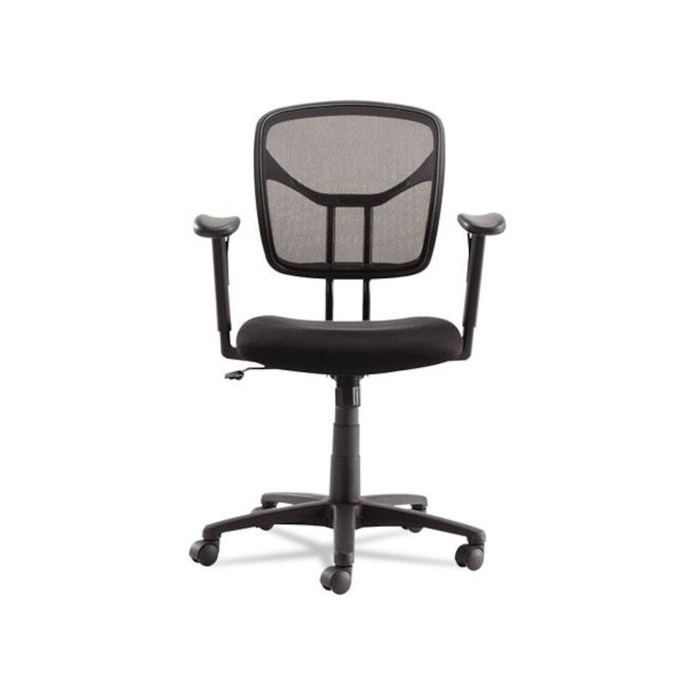 Swivel/Tilt Mesh Task Chair with Adjustable Arms, Supports Up to 250 lb, 17.72" to 22.24" Seat Height, Black. Picture 6