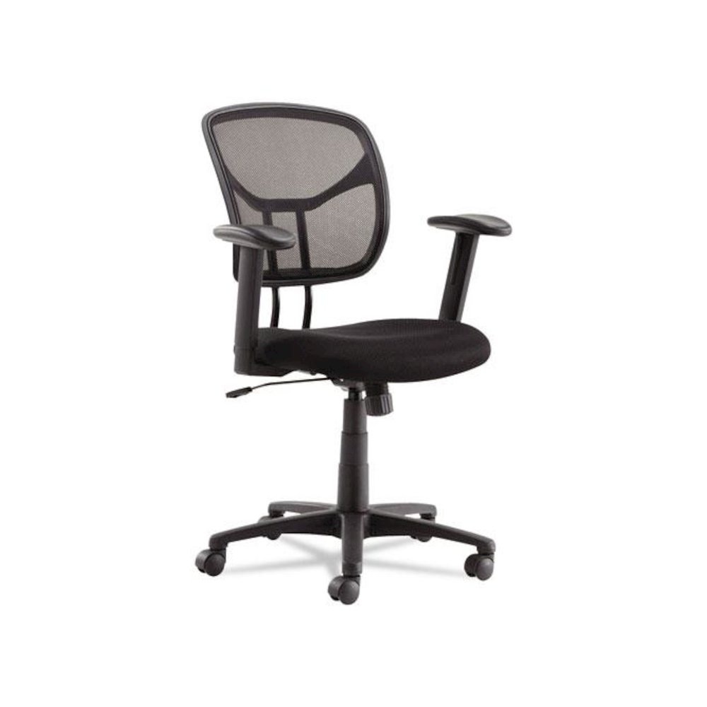 Swivel/Tilt Mesh Task Chair with Adjustable Arms, Supports Up to 250 lb, 17.72" to 22.24" Seat Height, Black. Picture 1