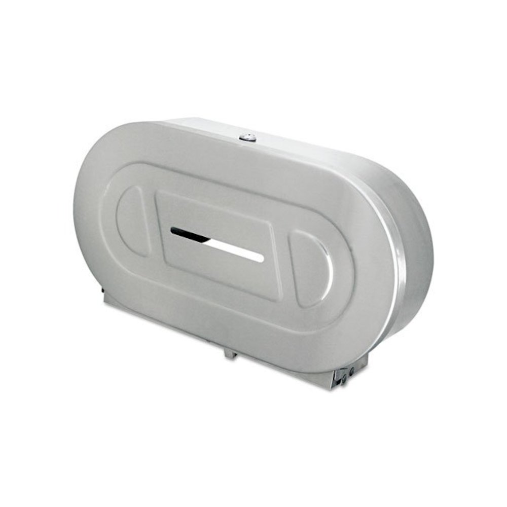 Stainless Steel Two-Roll Jumbo Toilet Tissue Dispenser, 20.81 x 5.31 x 11.38, Satin-Finish Stainless Steel. Picture 2