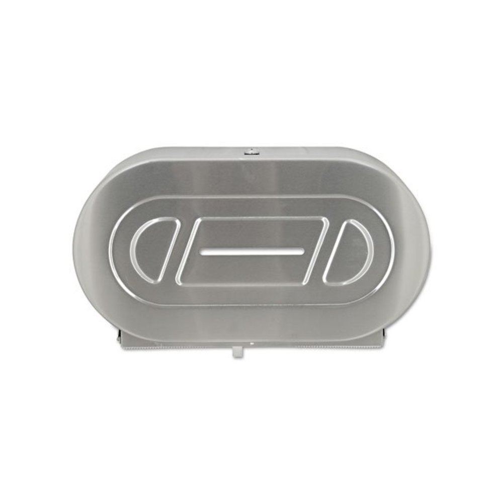 Stainless Steel Two-Roll Jumbo Toilet Tissue Dispenser, 20.81 x 5.31 x 11.38, Satin-Finish Stainless Steel. Picture 3