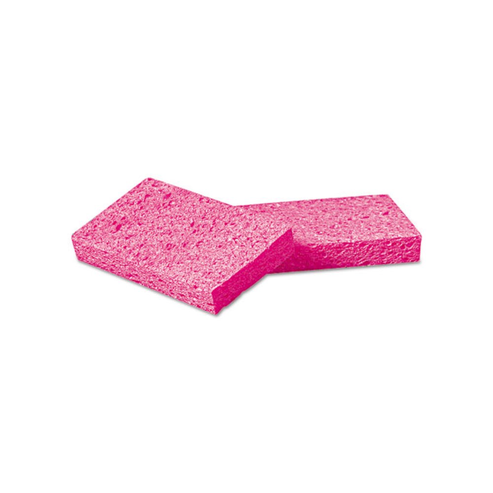 Small Cellulose Sponge, 3 3/5 x 6 1/2", 9/10" Thick, Pink, 48/Carton. Picture 1
