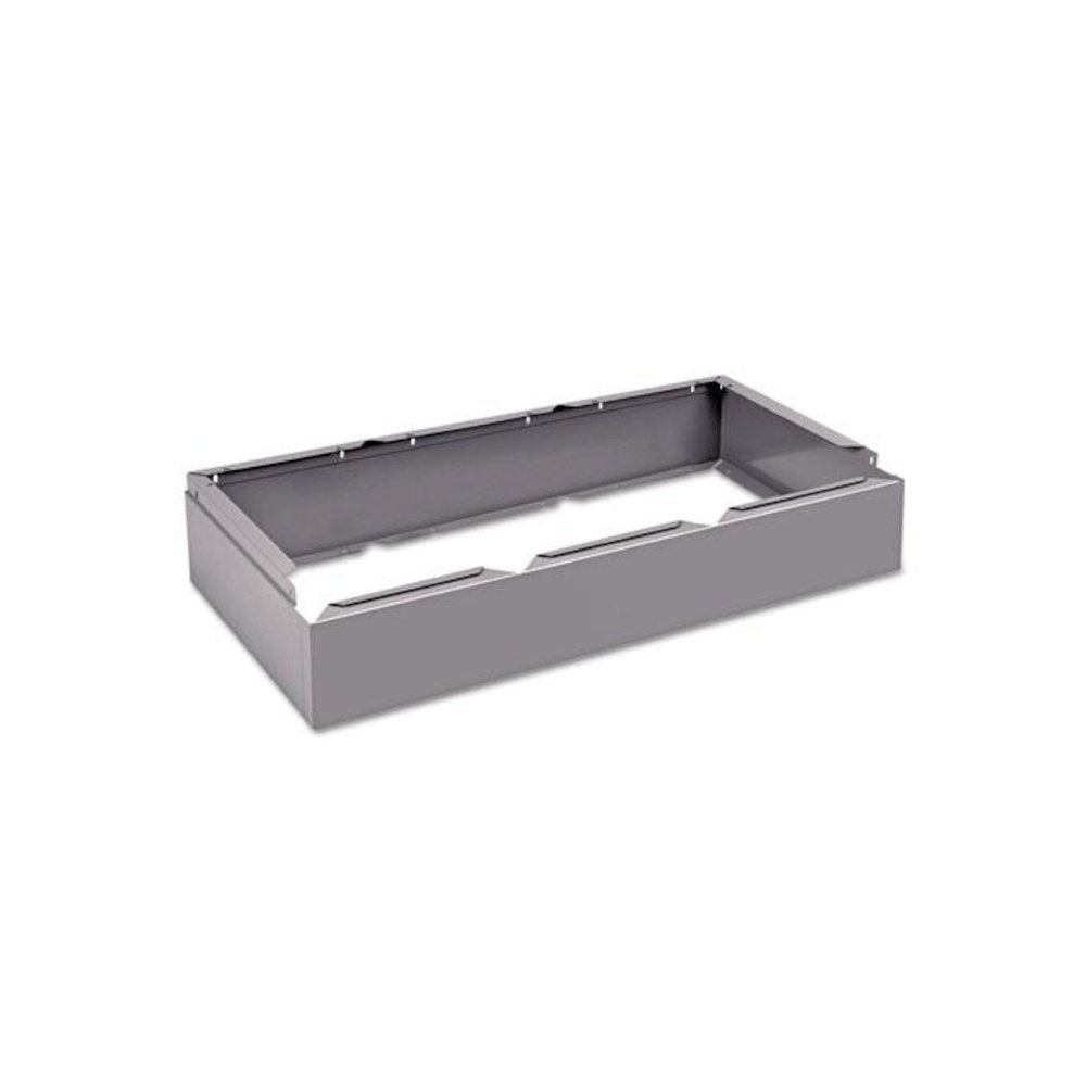 Three Wide Closed Locker Base, 36w x 18d x 6h, Medium Gray. Picture 1