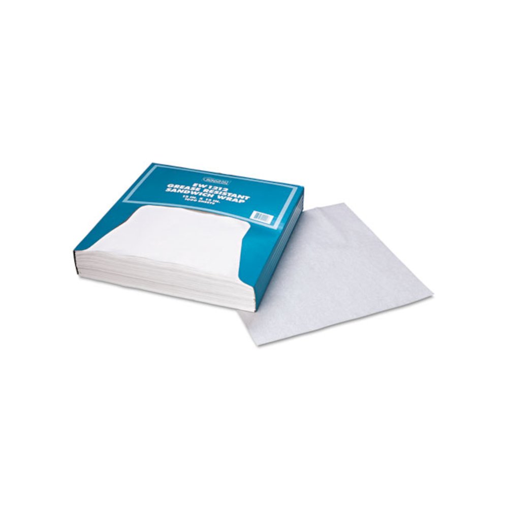 Grease-Resistant Paper Wraps and Liners, 12 x 12, White, 1,000/Box, 5 Boxes/Carton. Picture 3
