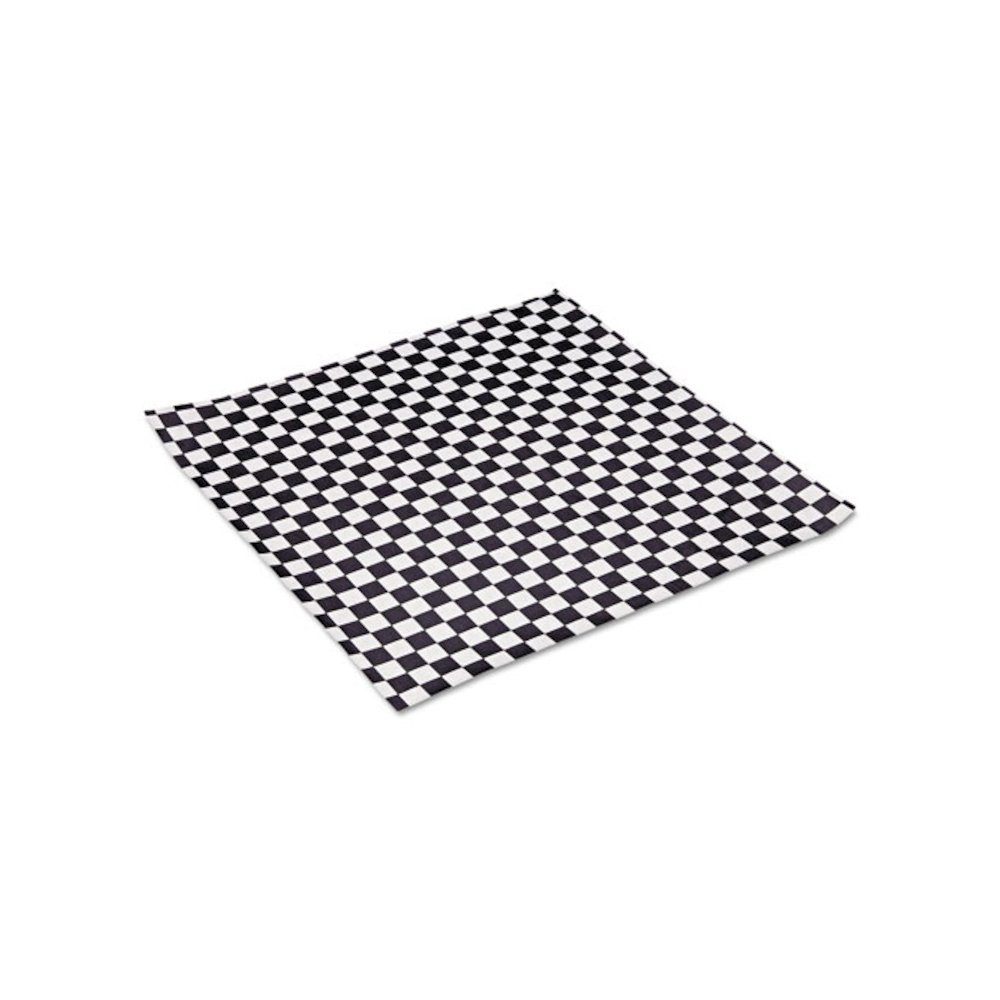 Grease-Resistant Paper Wraps and Liners, 12 x 12, Black Check, 1000/Box, 5 Boxes/Carton. Picture 2