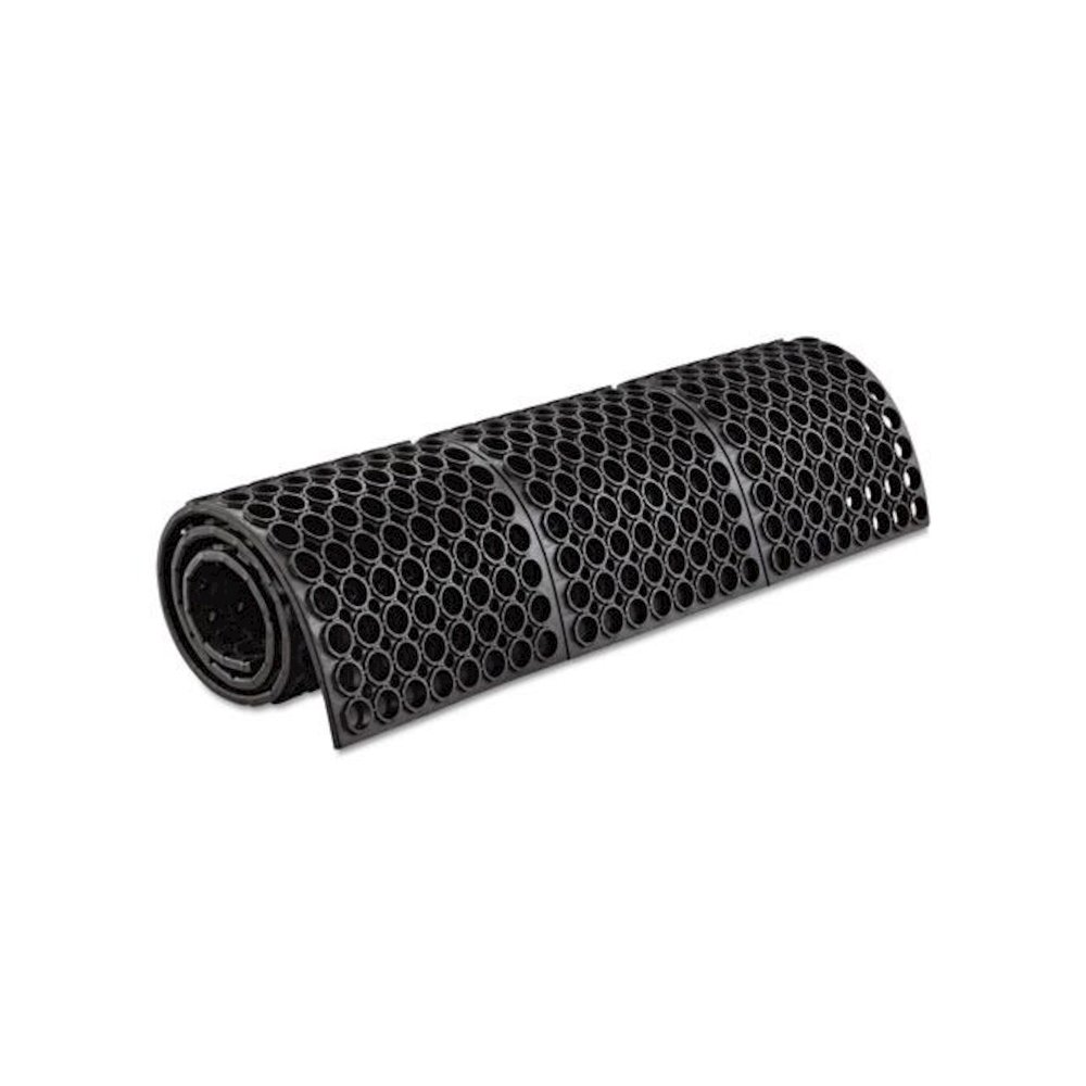 Safewalk Heavy-Duty Anti-Fatigue Drainage Mat, 0.88" Thick, 36" x 60", Black Raised Rib Perforated Surface. Picture 2
