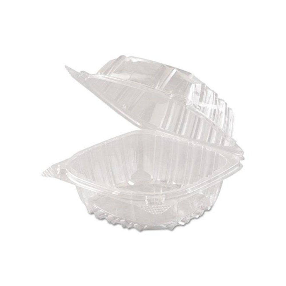 ClearSeal Hinged-Lid Plastic Containers, 5.8 x 6 x 3, Clear, Plastic, 125/Pack, 4 Packs/Carton. Picture 5