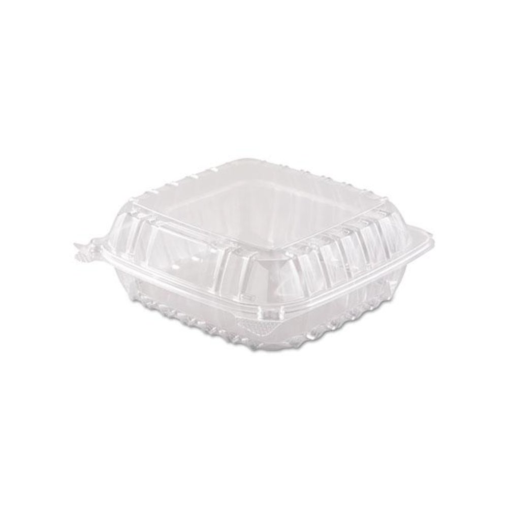 ClearSeal Hinged-Lid Plastic Containers, 8.3 x 8.3 x 3, Clear, Plastic, 250/Carton. Picture 1