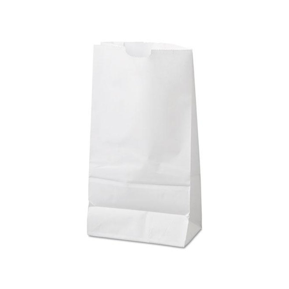 Grocery Paper Bags, 6# Size, 35# Basis Weight, 5.88" x 3.63" x 11", White, 500/Bundle. Picture 6