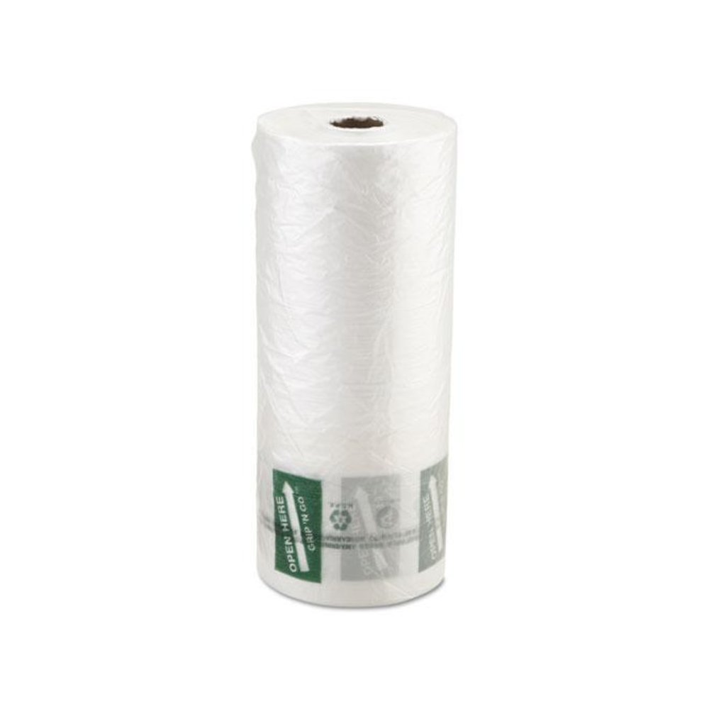 Produce Bags, Fruits and Veggies - More Matters Labeling, 0.35 mil, 12" x 20", Clear, 875 Bags/Roll, 4 Rolls/Carton. Picture 1