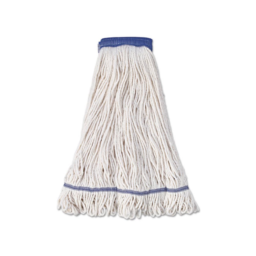 Super Loop Wet Mop Head, Cotton/Synthetic Fiber, 5" Headband, X-Large Size, White, 12/Carton. Picture 1