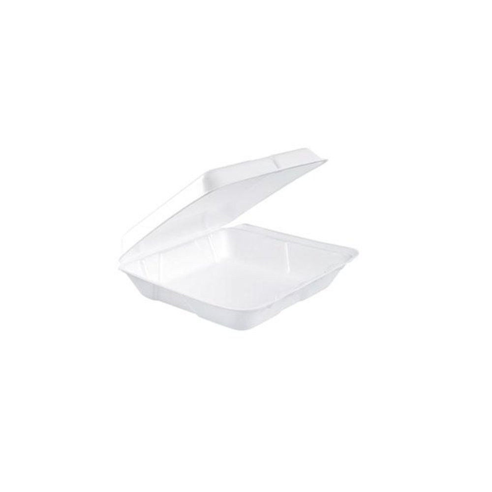 Foam Hinged Lid Containers, 7.5 x 8 x 2.2, White, 200/Carton. Picture 1