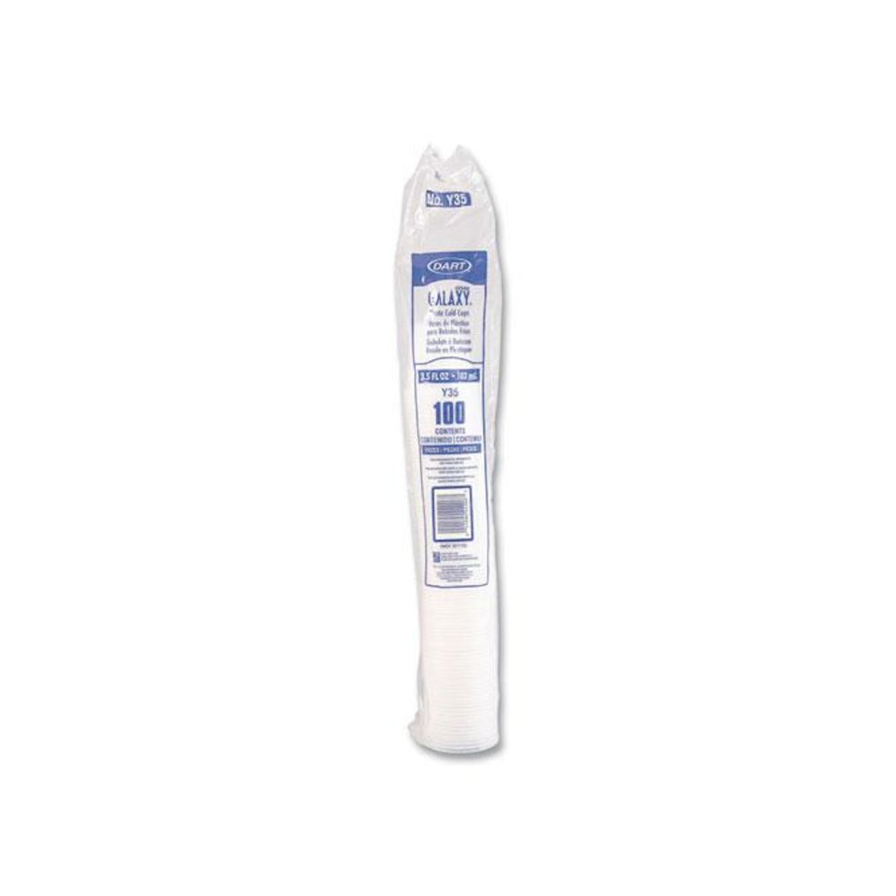 High-Impact Polystyrene Cold Cups, 3.5 oz, Plastic, Translucent, 100/Sleeve, 25 Sleeves/Carton. Picture 2