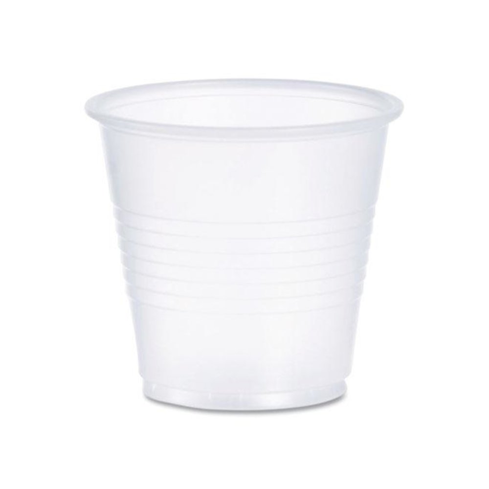 High-Impact Polystyrene Cold Cups, 3.5 oz, Plastic, Translucent, 100/Sleeve, 25 Sleeves/Carton. Picture 1
