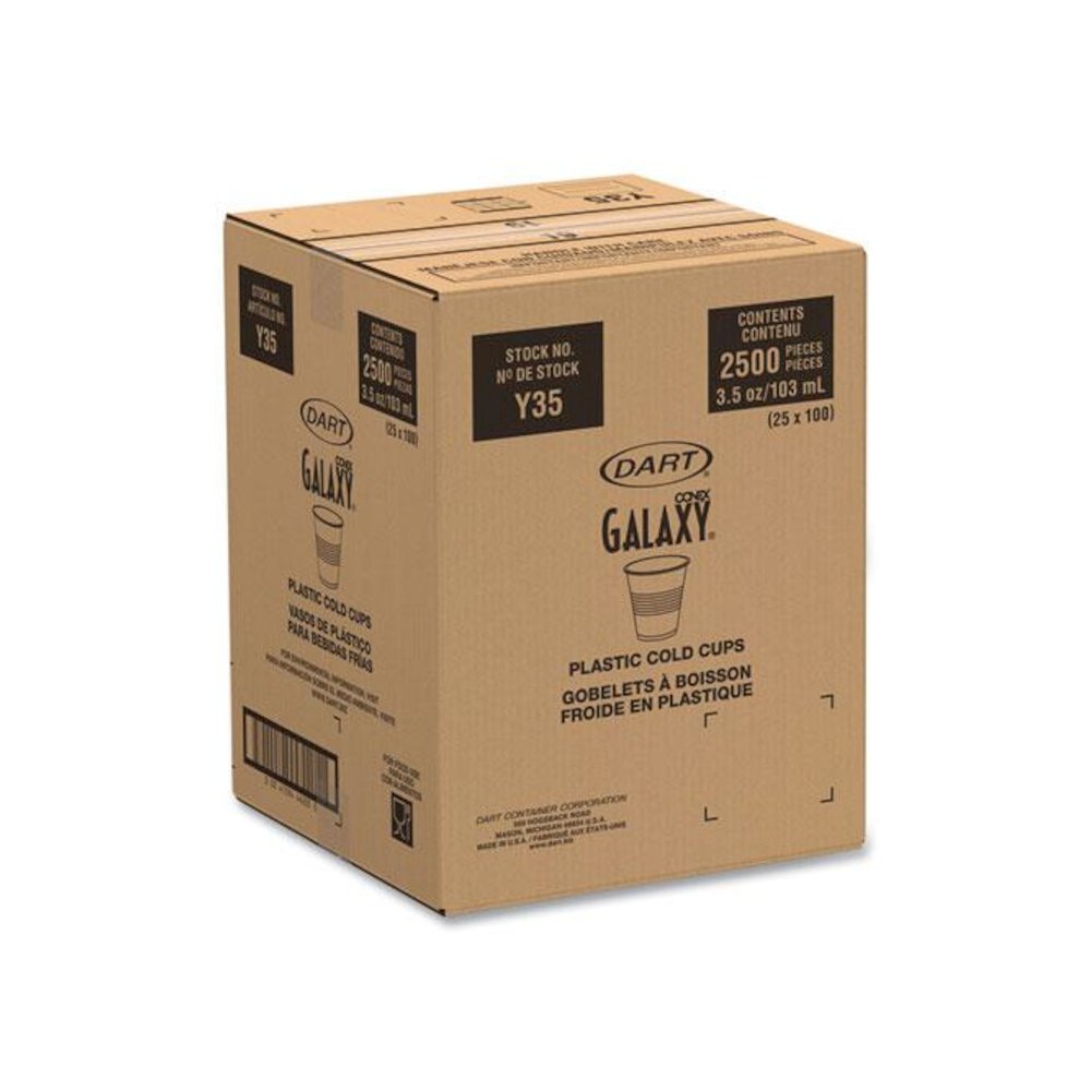 High-Impact Polystyrene Cold Cups, 3.5 oz, Plastic, Translucent, 100/Sleeve, 25 Sleeves/Carton. Picture 6