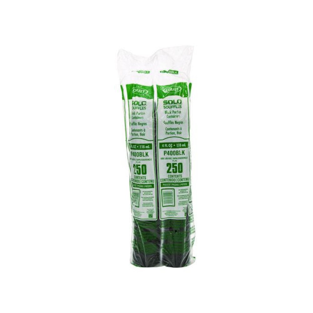 Polystyrene Portion Cups, 4 oz, Plastic, Black, 250/Bag, 10 Bags/Carton. Picture 2