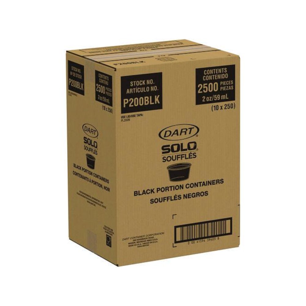 Polystyrene Portion Cups, 2 oz, Plastic, Black, 250/Bag, 10 Bags/Carton. Picture 3
