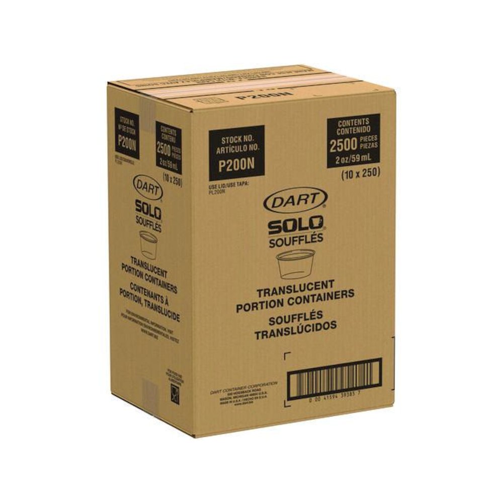 Polystyrene Portion Cups, 2 oz, Plastic, Translucent, 250/Bag, 10 Bags/Carton. Picture 4