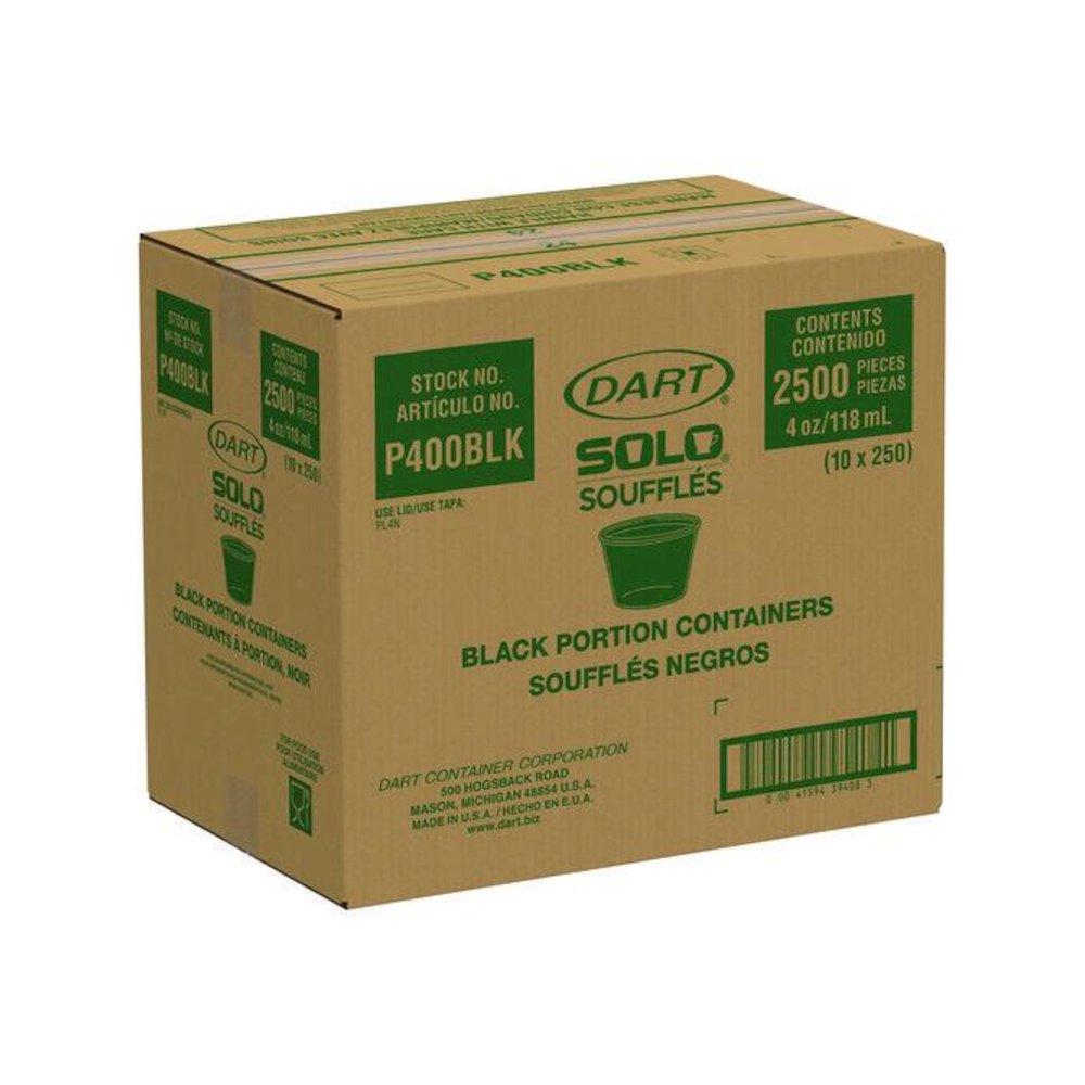 Polystyrene Portion Cups, 4 oz, Plastic, Black, 250/Bag, 10 Bags/Carton. Picture 4