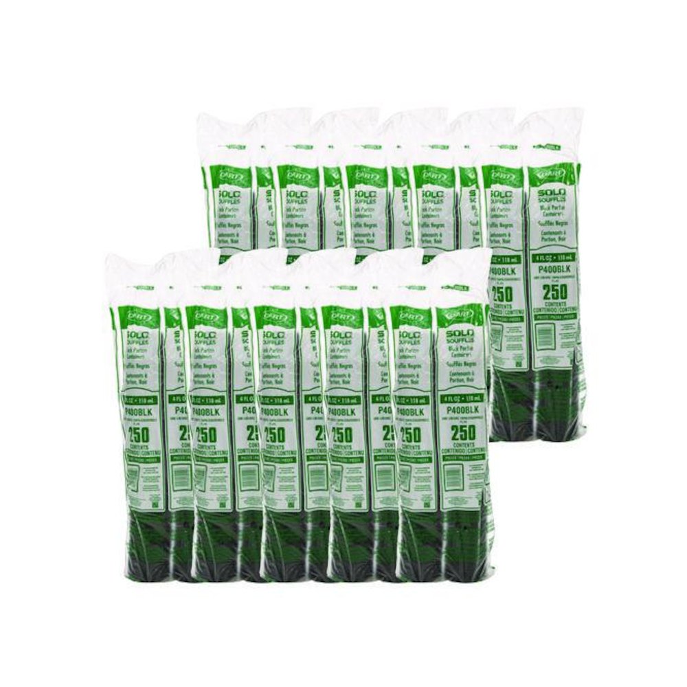 Polystyrene Portion Cups, 4 oz, Plastic, Black, 250/Bag, 10 Bags/Carton. Picture 3