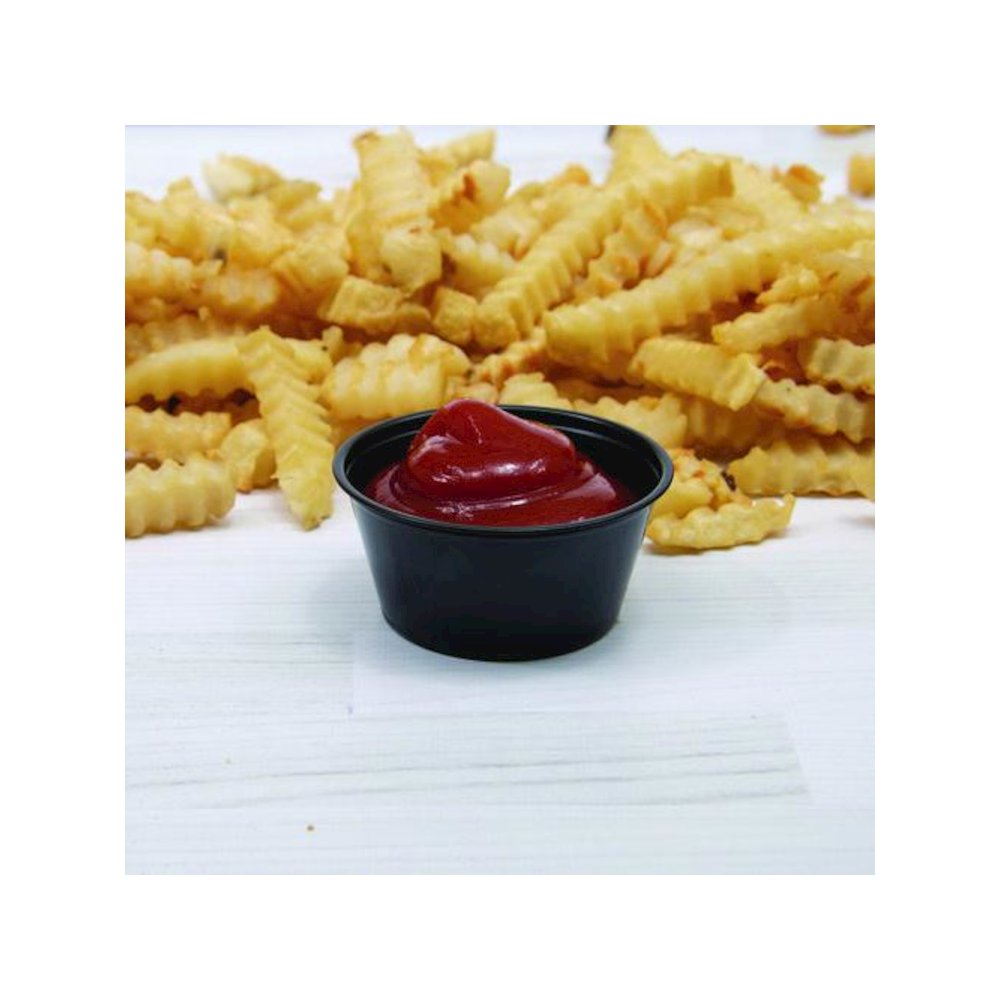 Polystyrene Portion Cups, 2 oz, Plastic, Black, 250/Bag, 10 Bags/Carton. Picture 4