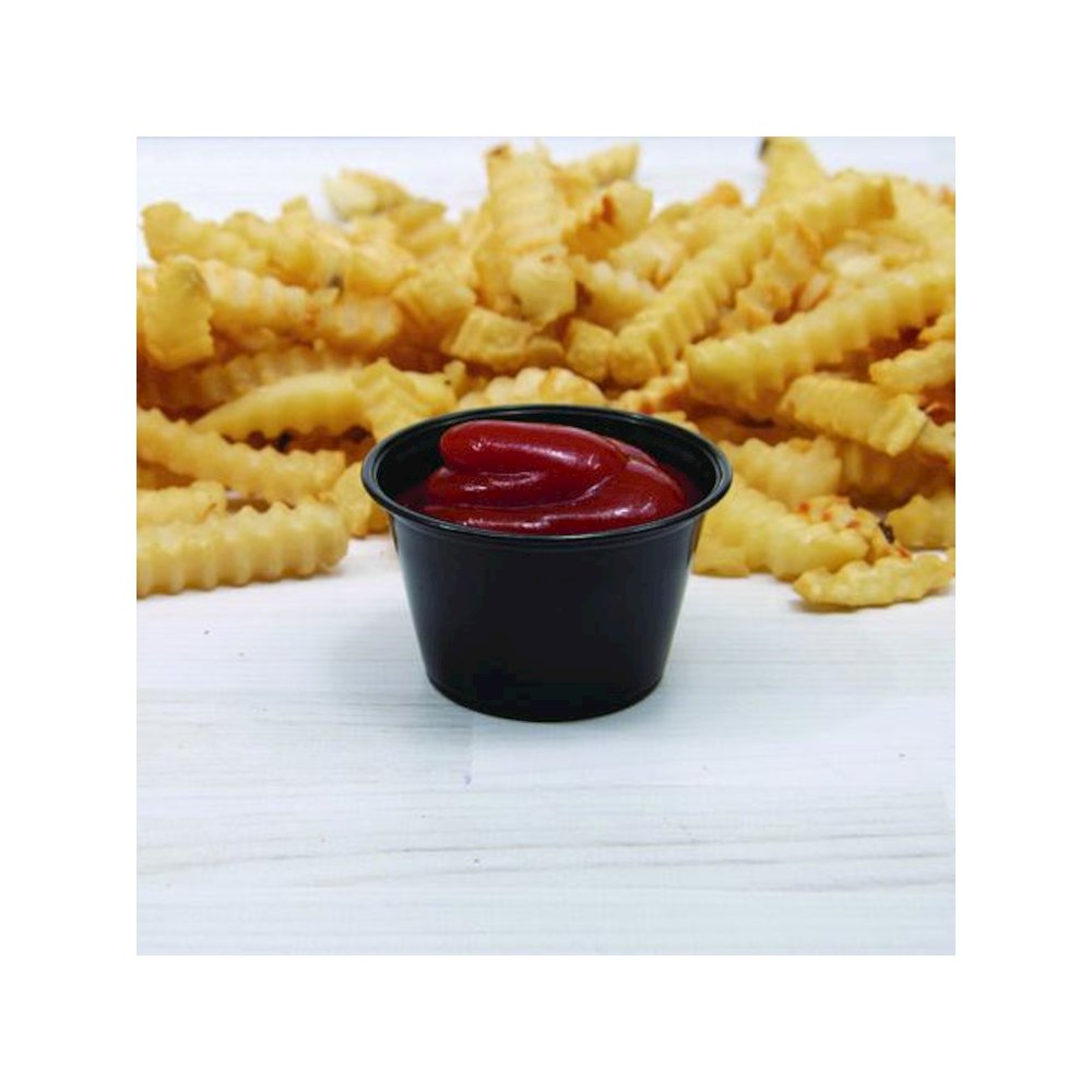 Polystyrene Portion Cups, 4 oz, Plastic, Black, 250/Bag, 10 Bags/Carton. Picture 6