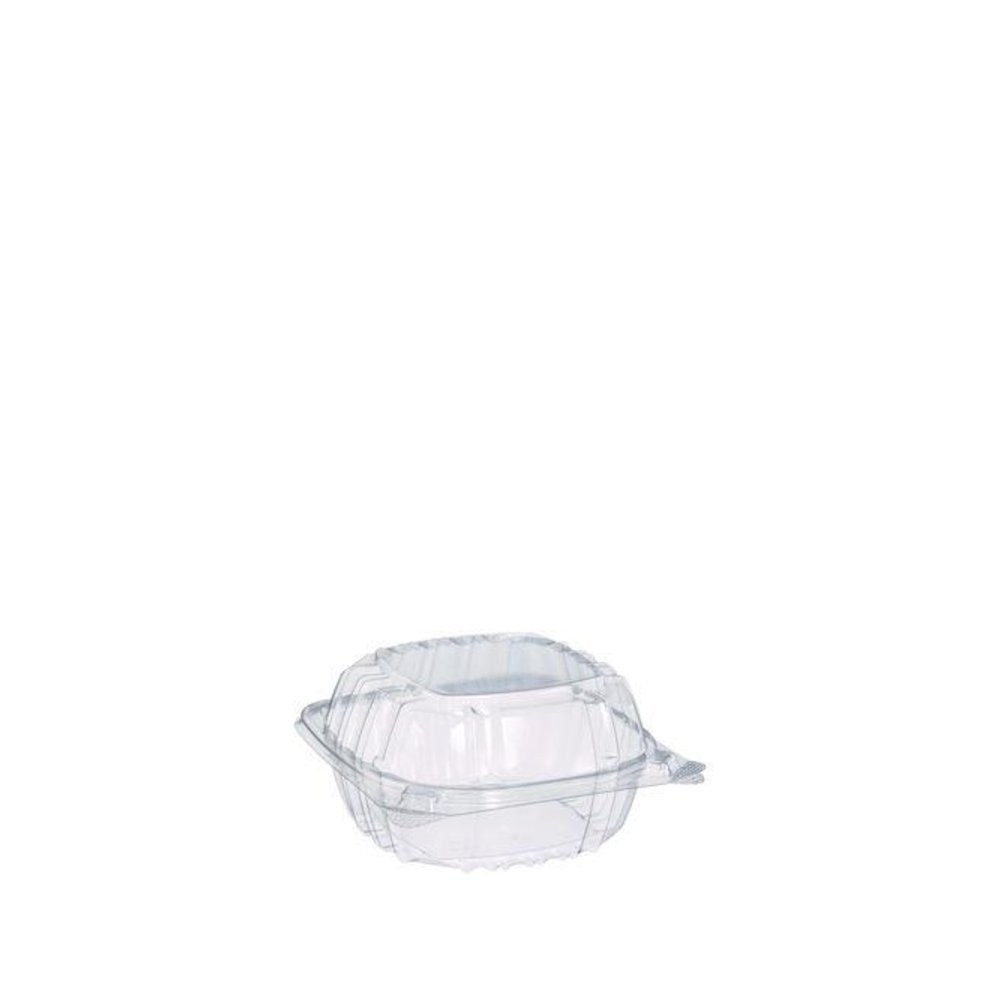 ClearSeal Hinged-Lid Plastic Containers, 5.8 x 6 x 3, Clear, Plastic, 125/Pack, 4 Packs/Carton. Picture 1