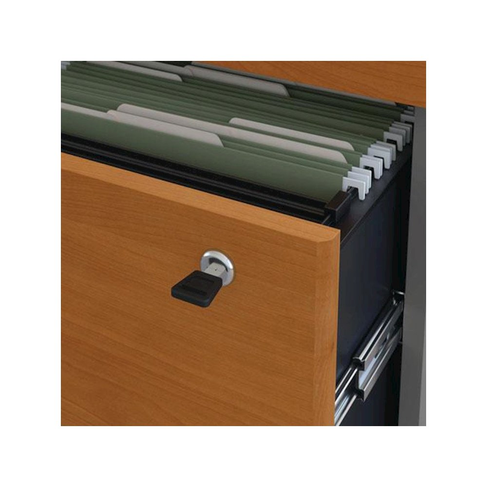 Series C Lateral File, 2 Legal/Letter/A4/A5-Size File Drawers, Natural Cherry/Graphite Gray, 35.75" x 23.38" x 29.88". Picture 3