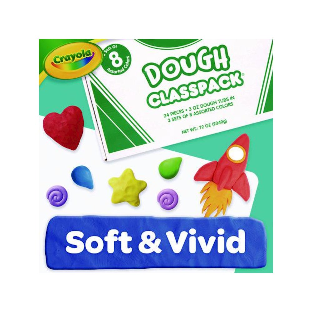 Dough Classpack, 3 oz, 8 Assorted Colors, 24/Pack. Picture 3