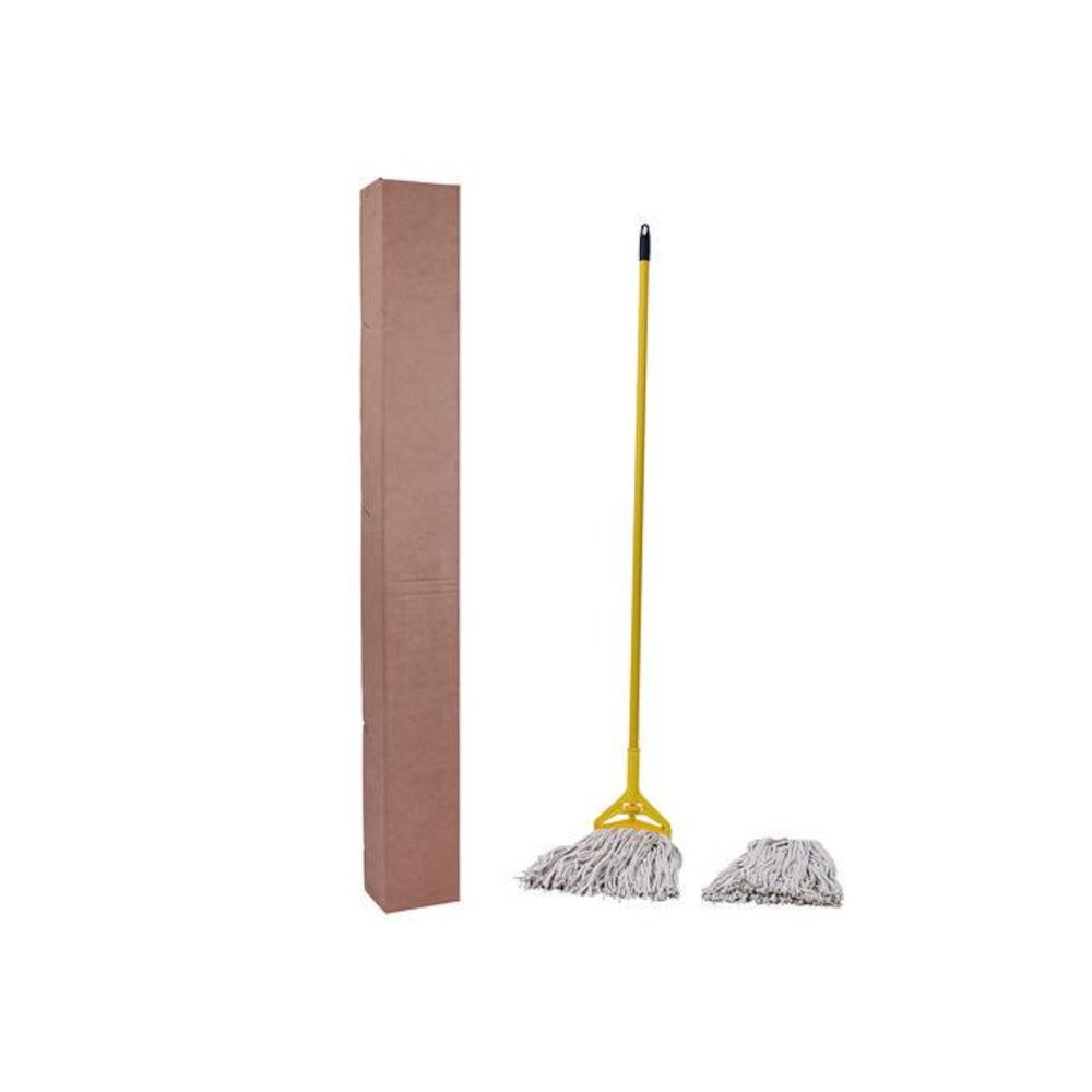 Cotton Cut End Mop Kit, #24 Natural Cotton Head, 60" Yellow Metal/Plastic Handle. Picture 6