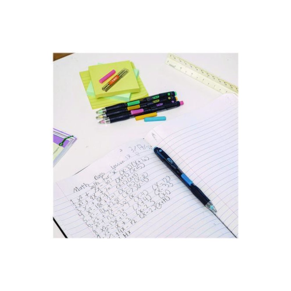 Break-Resistant Mechanical Pencils with Erasers, 0.7 mm, HB (#2), Black Lead, Assorted Barrel Colors, 4/Pack. Picture 4