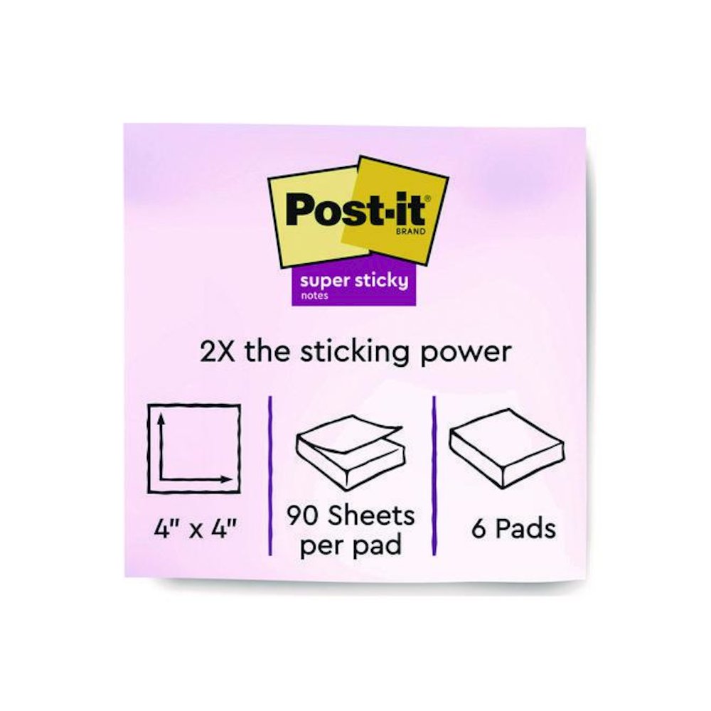 Note Pads in Summer Joy Color Collection Colors, 4" x 4", Note Ruled, 90 Sheets/Pad, 6 Pads/Pack. Picture 5