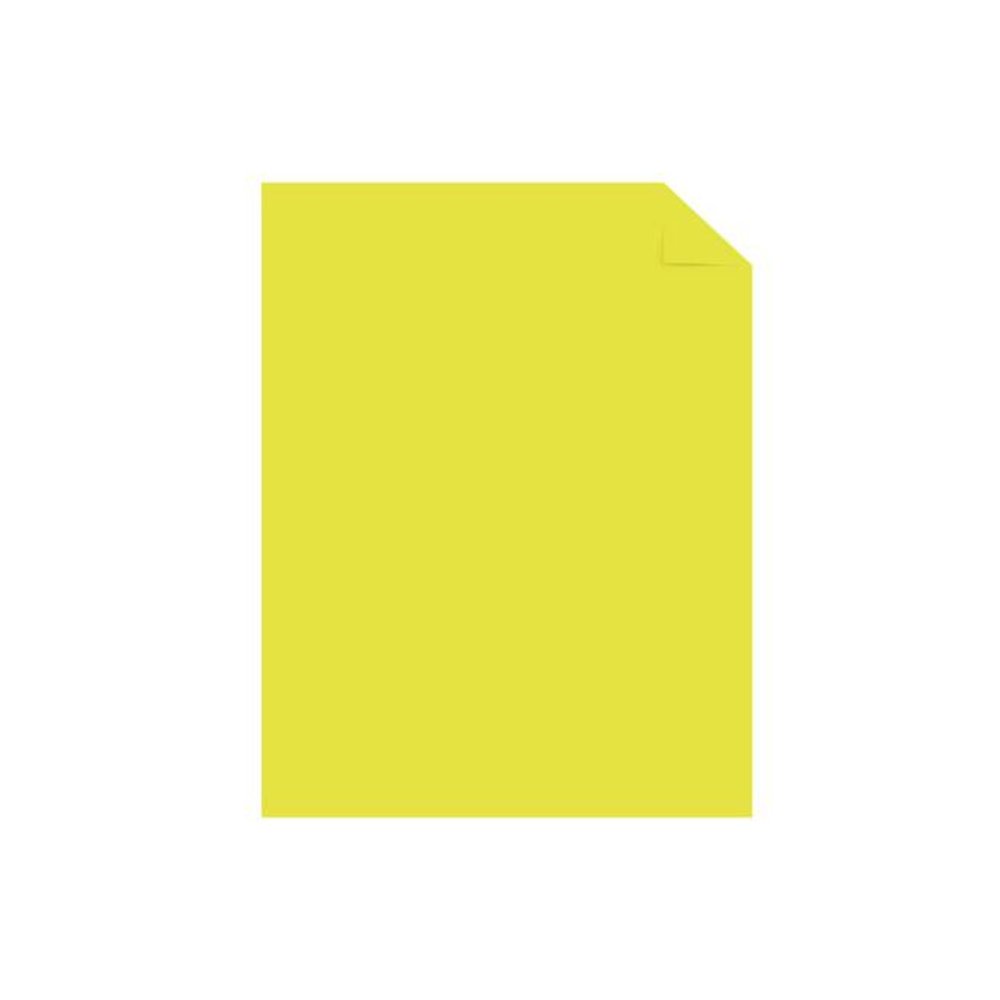 Color Cardstock -"Punchy Pastels" Assortment, 65 lb Cover Weight, 8.5 x 11, Lively Lemon, 100/Pack. Picture 2