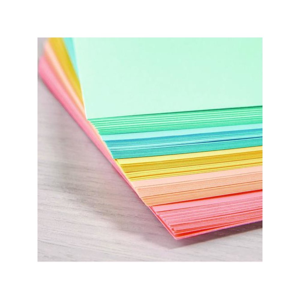 Color Cardstock -"Punchy Pastels" Assortment, 65 lb Cover Weight, 8.5 x 11, Assorted, 100/Pack. Picture 2