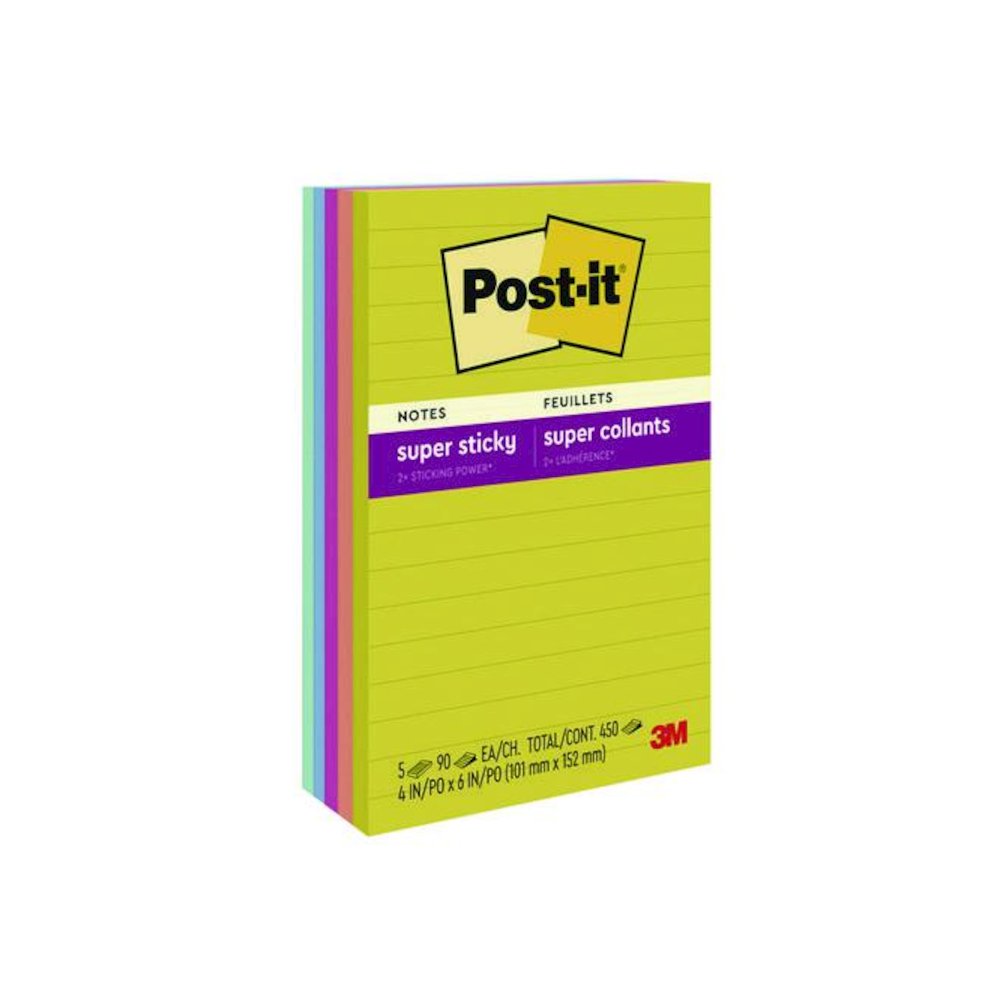 Note Pads in Summer Joy Color Collection Colors, 4" x 6", Note Ruled, 90 Sheets/Pad, 5 Pads/Pack. Picture 1