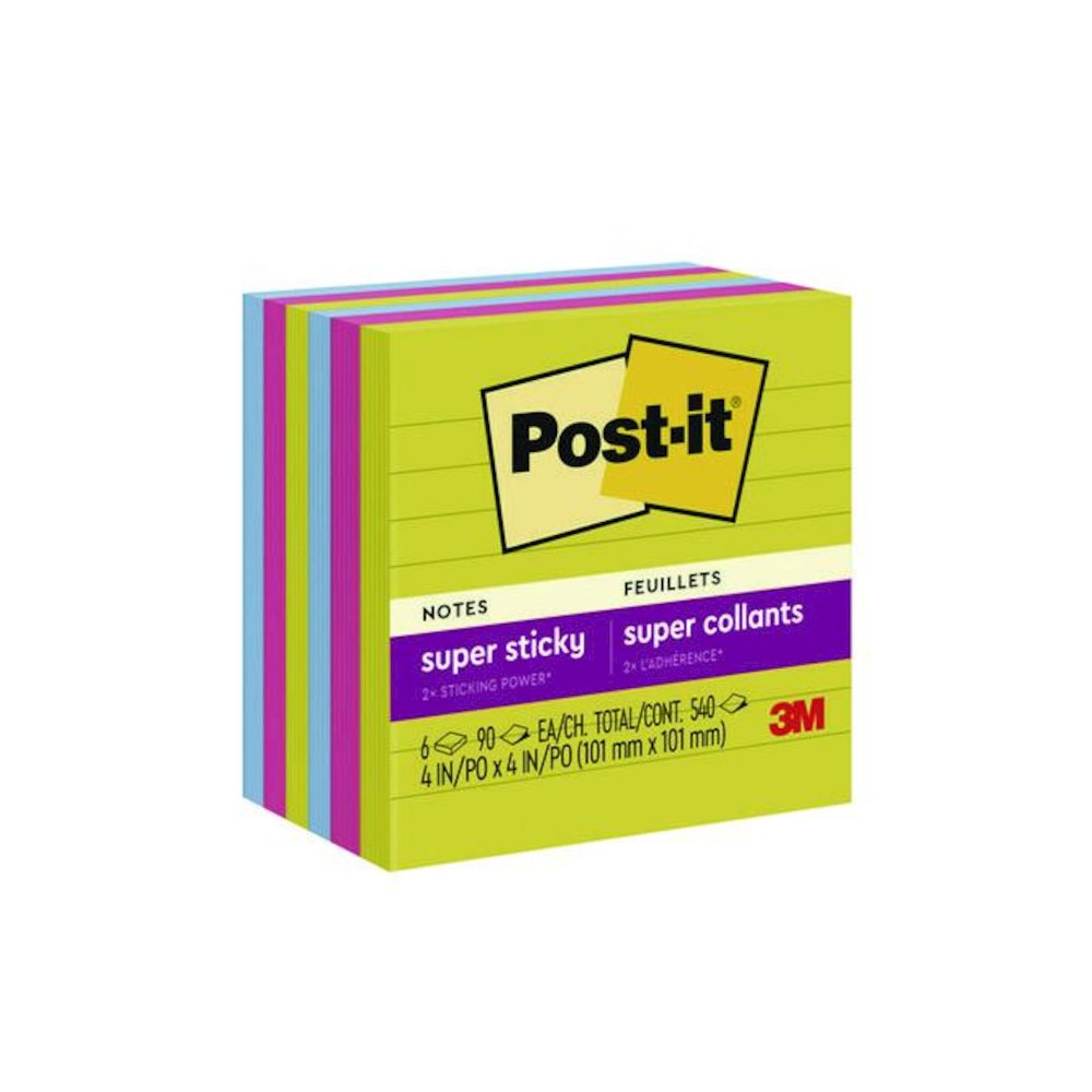 Note Pads in Summer Joy Color Collection Colors, 4" x 4", Note Ruled, 90 Sheets/Pad, 6 Pads/Pack. Picture 1