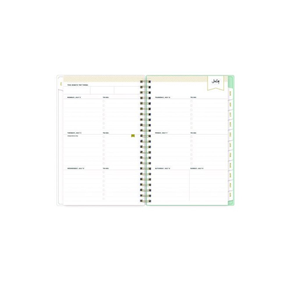 Day Designer "Secret Garden Mint" Academic Year Weekly/Monthly Notes Planner, 8 x 5, 12-Month (July to June): 2025-2026. Picture 3