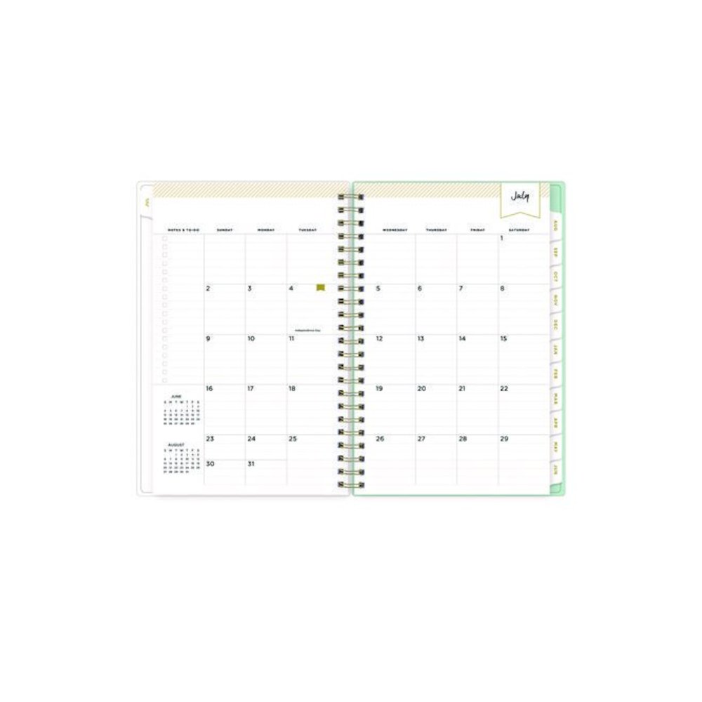 Day Designer "Secret Garden Mint" Academic Year Weekly/Monthly Notes Planner, 8 x 5, 12-Month (July to June): 2025-2026. Picture 4