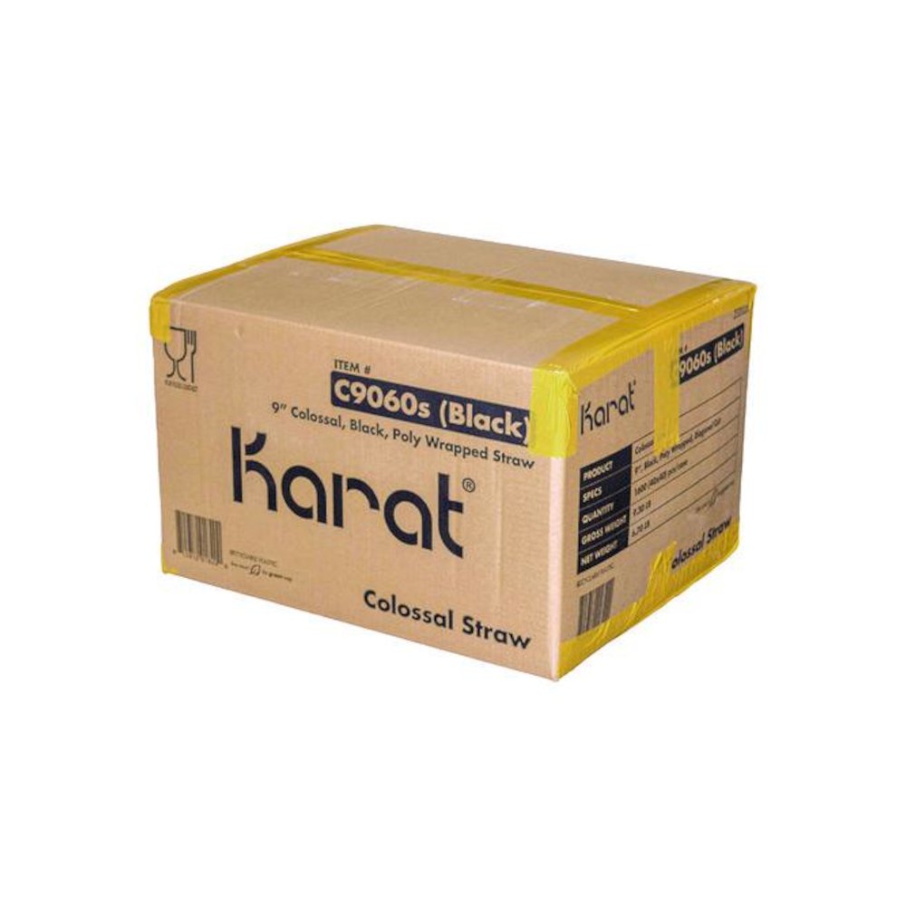 Boba Straws, 9", Plastic, Black, 1,600/Carton. Picture 4