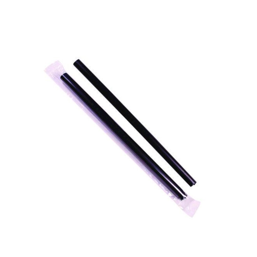 Boba Straws, 9", Plastic, Black, 1,600/Carton. Picture 1